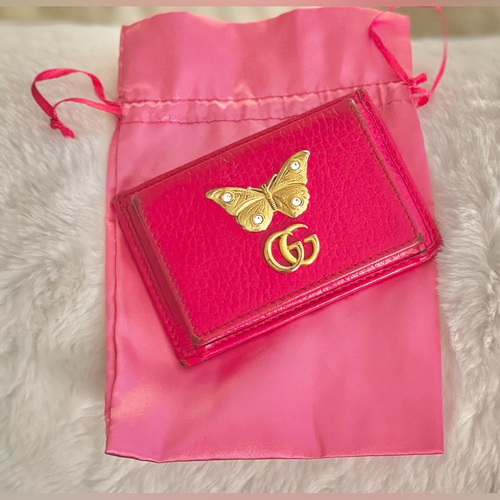 Rare Gucci Pink Leather Card Holder